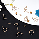 Beebeecraft 20 pz/scatola orecchini a bottone placcati oro 18k con anello con geometria a cerchio ritorto per orecchini con 20 pezzi farfalla orecchio posteriore per donna ragazza creazione di gioielli artigianato fai da te KK-BBC0003-41-4