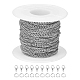 UNICRAFTALE 10m Stainless Steel Chain Unwelded Curb Chains with 100pcs Jump Rings and 30pcs Lobster Claw Clasps Jewelry Chains Necklace Chain for Necklace Bracelet Making STAS-UN0002-91A-1