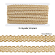 FINGERINSPIRE 12m 15mm Gold Edge Woven Braid Trim Handmade Polyester Sewing Gold Metallic S Wave Braid Trim Crafts Decorative Trim with Card for Curtain Slipcover DIY Costume Accessories OCOR-WH0068-09-2