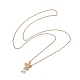 Natural Pearl & Hollow Turtle Lariat Necklaces NJEW-JN04528-01-3