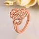 Romantic Peacock Real Rose Gold Plated Brass Cubic Zirconia Finger Rings RJEW-BB07683-8RG-3