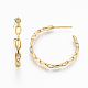 Brass Half Hoop Earrings KK-R117-055G-NF-3