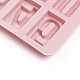 食品グレードのシリコンモールド  フォンダン型  DIYケーキデコレーション用  チョコレート  キャンディ  UVレジン＆エポキシ樹脂ジュエリー作り  数0~9  ピンク  219x112x15mm  数：45.5x27.5mm DIY-I021-07-4