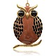 Golden Plated Alloy Enamel Owl Big Pendants ENAM-J197-01G-1