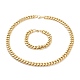 Placcatura ionica (ip) 304 set di gioielli per bracciali e collane con catena a maglia cubana in acciaio inossidabile SJEW-B019-03D-G-2