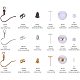 Латунные крючки для серьги и пластиковые гайки для ушей FIND-PH0015-08-2