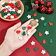 NBEADS 300 Pcs Christmas Wooden Buttons WOOD-WH0347-14-3
