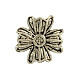 チベットスタイル合金の花のボタン  1穴  カドミウムフリー＆ニッケルフリー＆鉛フリー  アンティークシルバー  14x14x5.5mm  穴：2mm  約545個/1000g TIBE-2736-AS-NR-1
