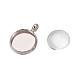 Dome Transparent Glass Cabochons and Brass Pendant Cabochon Settings for DIY DIY-X0288-01P-NF-1