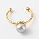 Anelli di polsino con perle rotonde di perle di conchiglia RJEW-JR00375-4