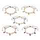 Semi di vetro e braccialetti di perle intrecciate di perle naturali BJEW-JB09208-1