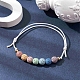 Bracelets de perles tressées rondes en pierre de lave naturelle teinte BJEW-JB09906-4
