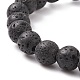 Bracelet extensible en pierre de lave naturelle et jade topaze avec perles en alliage BJEW-TA00147-02-5
