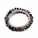 Bling Glass Beads Braided Stretch Bracelet BJEW-S144-005-4