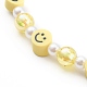 Cinturini mobili in argilla polimerica con perline per il viso sorridente HJEW-JM00414-3