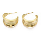 Semicircular Brass Half Hoop Earrings KK-S356-355-NF-3