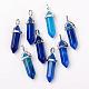 Natural Agate Double Terminated Pointed Pendants G-F295-05G-1