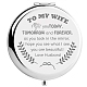 CREATCABIN Travel Compact Pocket Mirror Two-Sided Folding Gift Graduation Leaving Gifts DIY-WH0245-003-1