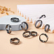 Biyun 15pcs 15 estilos de anillos de dedo de banda lisa de hematita sintética RJEW-BY0001-01-5