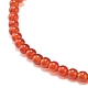 Mini bracelets extensibles en perles d'agate rouge naturelle BJEW-JB07669-05-4