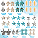 SUNNYCLUE 1 Box 170Pcs Turtle Beads Boho Style Starfish Beads Bulk Blue White Synthetic Turquoise Sea Turtles Bead Charms Hawaii Shell Bead Round Loose Spacer Beads for Jewelry Making Beading Kits DIY-SC0022-86-2