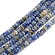 Facettes tache bleue naturelle jasper rondelle perles brins G-M065-4mm-06-1