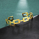 304 Stainless Steel Hollow Rectangle Cuff Bangles BJEW-H322-01G-2