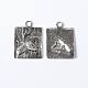 Alloy Rectangle Carved Butterfly Pendants X-EA11806Y-1