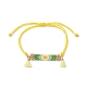 Rectangle de graine japonais fait à la main avec bracelet de perles tressées à maillons de fleurs BJEW-MZ00014-02-1
