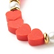 Bracciale elasticizzato con perline a cuore per donna ragazza BJEW-JB07183-6