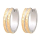 Двухцветные серьги-кольца из нержавеющей стали 304 EJEW-L307-02GP-4