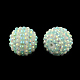Perles rondes en strass en résine de couleur AB RESI-S313-36x38-03-1