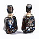Colgantes de botellas de perfume que se pueden abrir de bronzita sintética y jaspe imperial ensamblados G-S366-059C-4