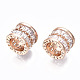Brass Micro Pave Cubic Zirconia Beads GLAA-S193-025A-3