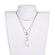 Natural Howlite Bullet Pendant Tiered Necklaces NJEW-JN02414-05-4