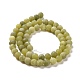 Chapelets de perles rondes en jade taiwan mat naturel G-M248-6mm-02-5