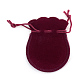 ひょうたんのベルベットのバッグ  暗赤色  9.5x7.5cm X-TP-R005-04-1
