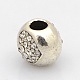 Heart Round Antique Silver Tone Alloy Rhinestone European Beads ALRI-N025-07B-2