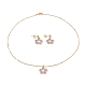 Collane con ciondolo sakura e set di gioielli con orecchini pendenti SJEW-JS01147-03-1
