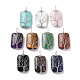 Natural & Synthetic Mixed Gemstone Copper Wire Wrapped Pendants G-H281-08P-1