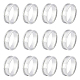 UNICRAFTALE 12pcs Blank Core Ring Stainless Steel Blank Finger Ring with Velvet Pouches Hypoallergenic Inlay Ring Round Grooved Empty Ring Blanks for Jewelry Making US Size 11 STAS-UN0038-94D-1