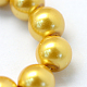 Baking Painted Pearlized Glass Pearl Round Bead Strands HY-Q003-10mm-31-3