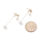 Boucles d'oreilles pendantes à double coquillage et perle EJEW-TA00070-4