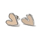 Серьги-гвоздики с эмалью в виде сердца 304 из нержавеющей стали EJEW-A081-18P-2