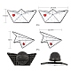 4 pièces 2 style origami avion et navire avec épingle en émail coeur JEWB-LS0001-37-2