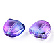 Two Tone Spray Painted Transparent Glass Beads GLAA-T022-26-B02-3