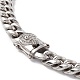 304 collar de cadenas curvas de acero inoxidable con calavera de rhinestone para hombres y mujeres NJEW-E155-09P-3