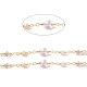 Mariposa y cadenas redondas de cuentas de vidrio CHS-P016-38G-01-2