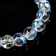 Half Plated Transparent Glass Beads Strands EGLA-Q062-8mm-B03-2