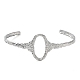 304 bracelet manchette ovale creux en acier inoxydable pour femme BJEW-D061-01P-1